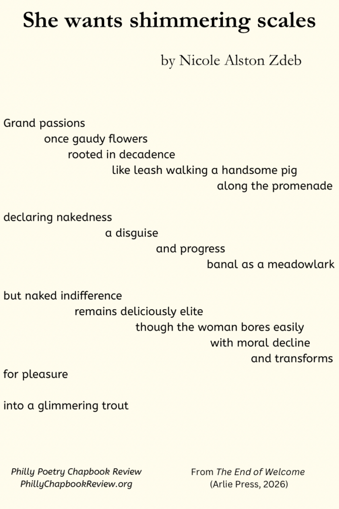 "She wants shimmering scales" by Nicole Alston Zdeb